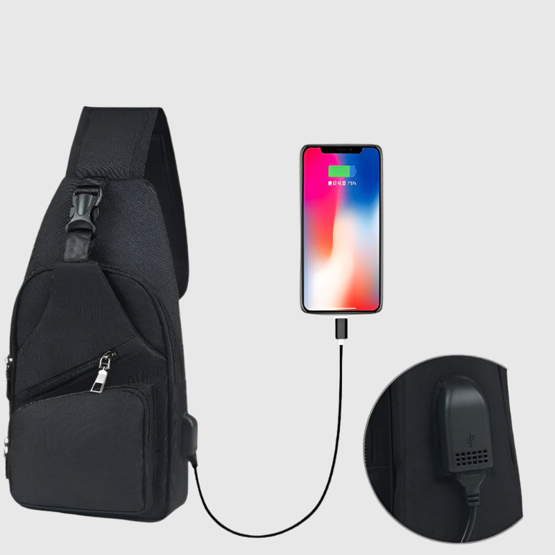 Lightweight and Compact Anti-Theft Crossbody Bag with Built-in USB Charging Port