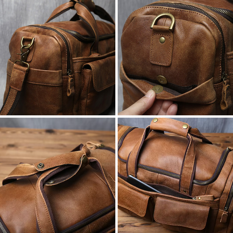 Multifunctional Lightweight Travel Duffle Bag | Vintage Look & with Zip Closure