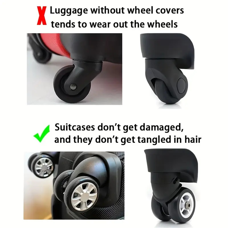 Set of 8 Heavy-Duty Luggage Wheel Protector