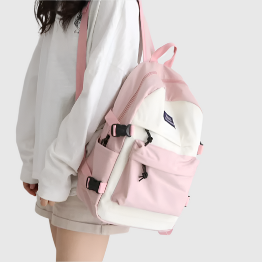 Two-Tone School Backpack | Trendy and Practical Design