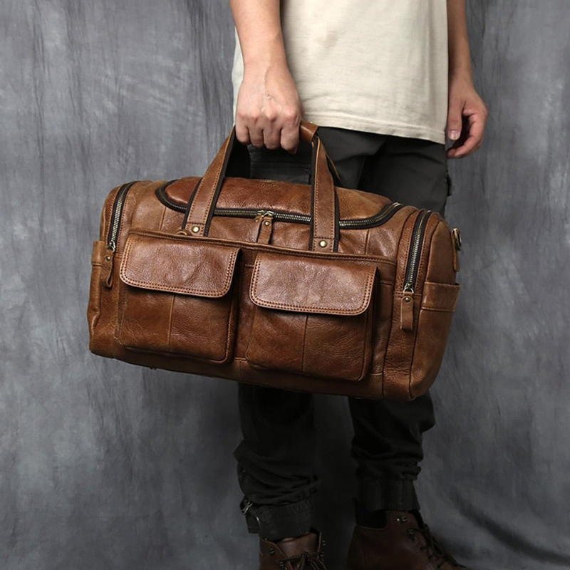 Multifunctional Lightweight Travel Duffle Bag | Vintage Look & with Zip Closure