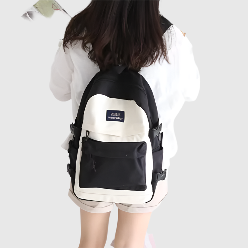 Two-Tone School Backpack | Trendy and Practical Design