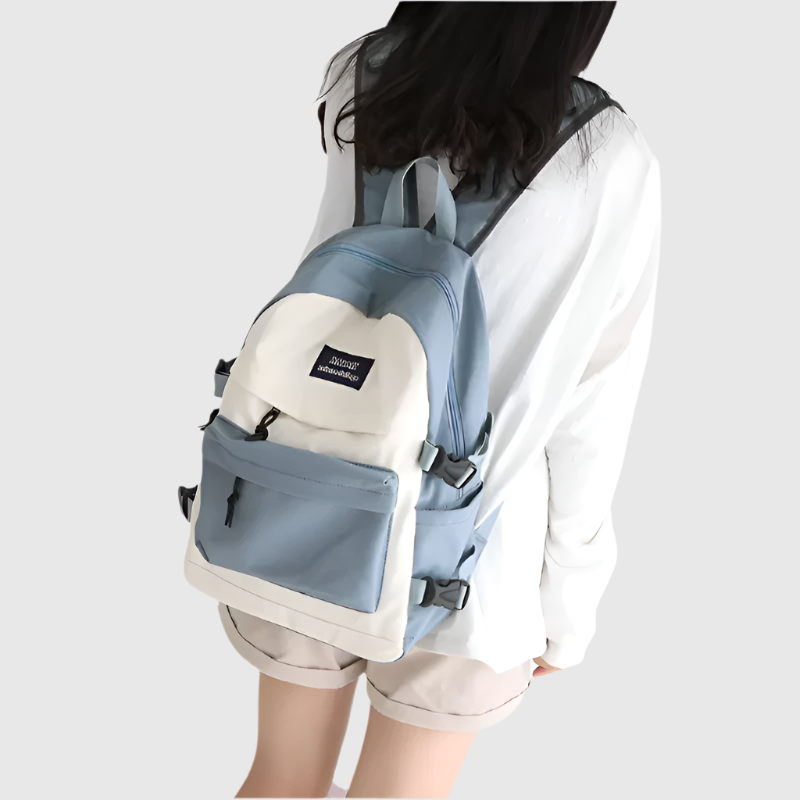 Two-Tone School Backpack | Trendy and Practical Design