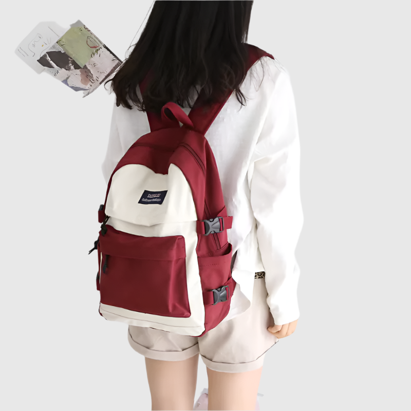 Two-Tone School Backpack | Trendy and Practical Design