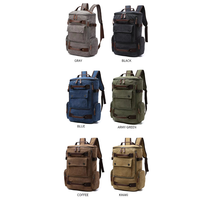 Spacious Vintage Canvas Travel Backpack | Waterproof and Fashionable