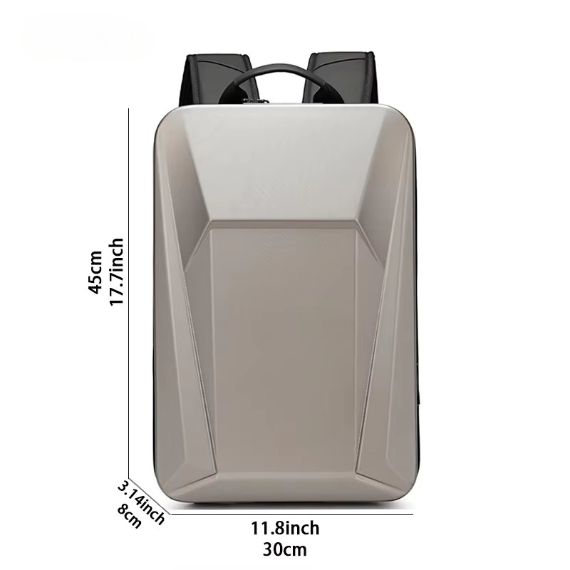 Durable Waterproof Hardshell Backpack with Charging Port