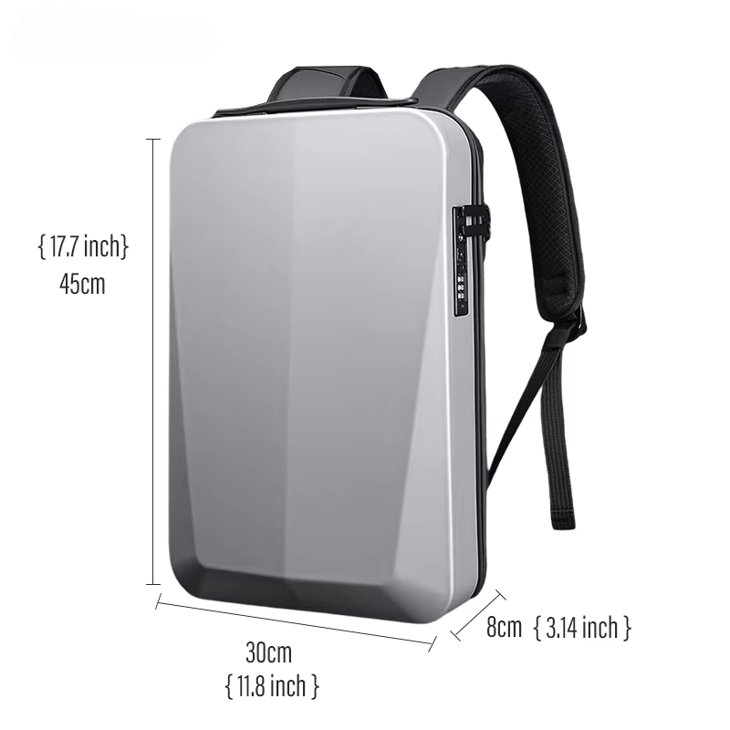 Durable Waterproof Hardshell Backpack with Charging Port